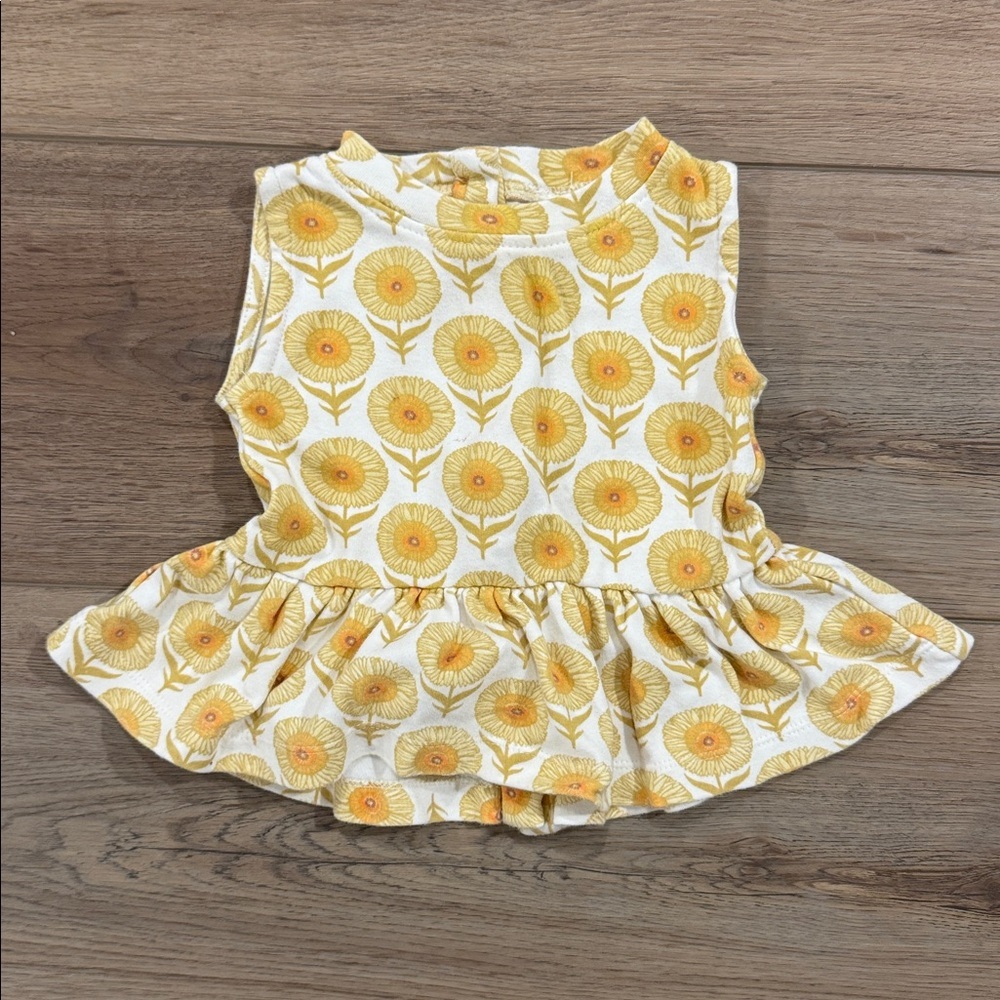 Kate Quinn sleeveless drop waist gathered top | mountain daisy 6-12m